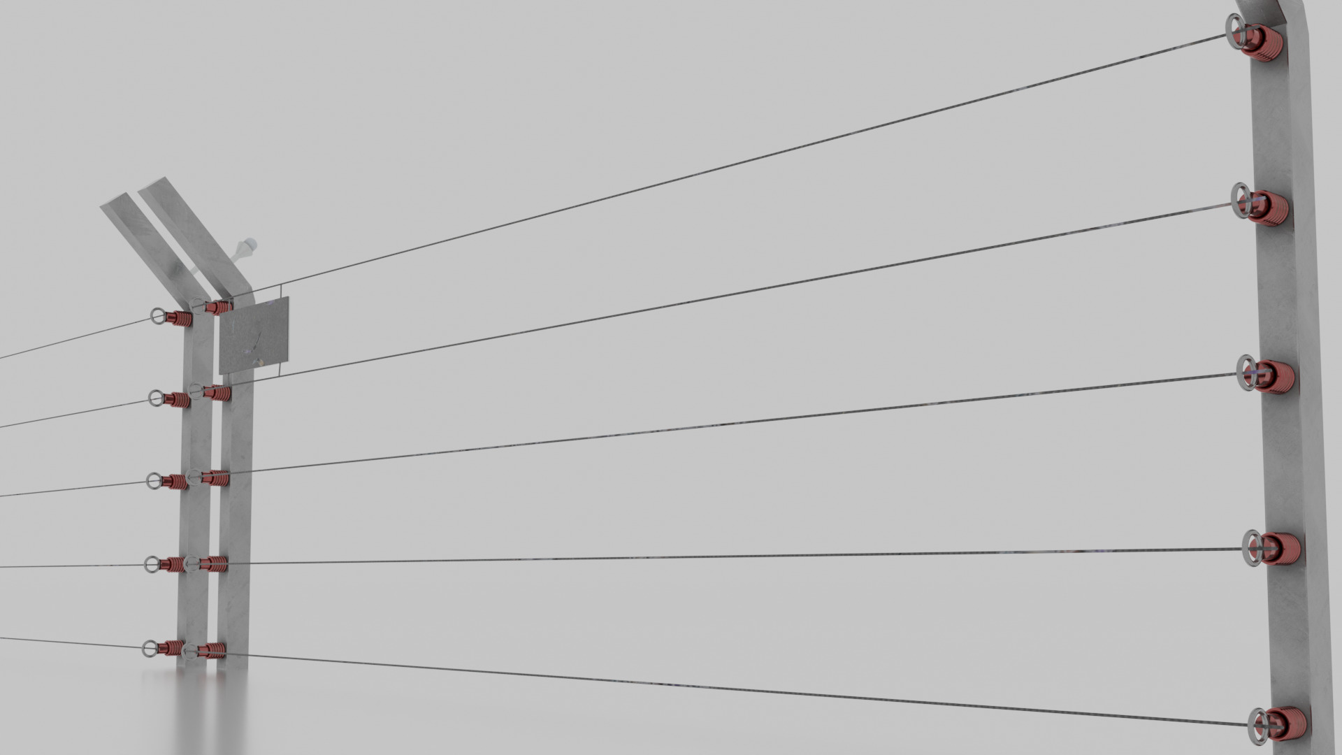 Jurassic Themed - Dilophosaurus Fence Low-poly 3D model_4