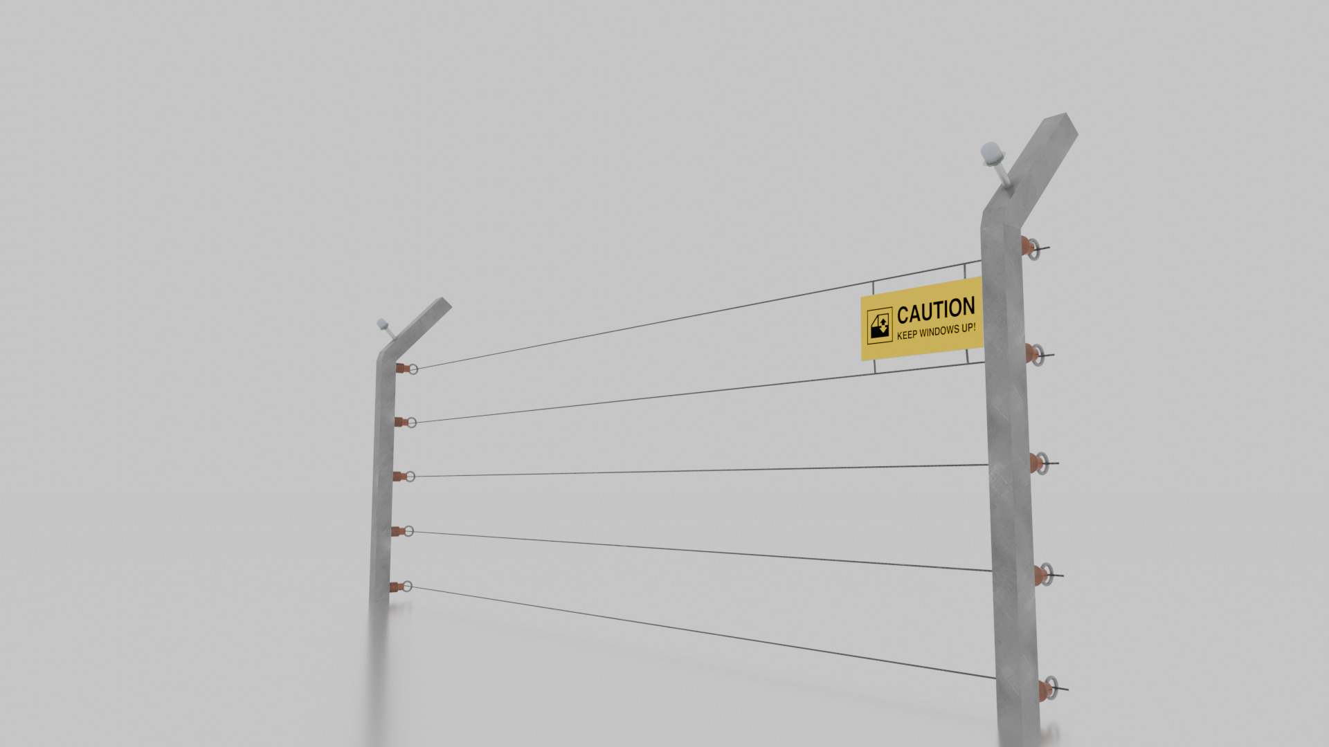 Jurassic Themed - Dilophosaurus Fence Low-poly 3D model_2