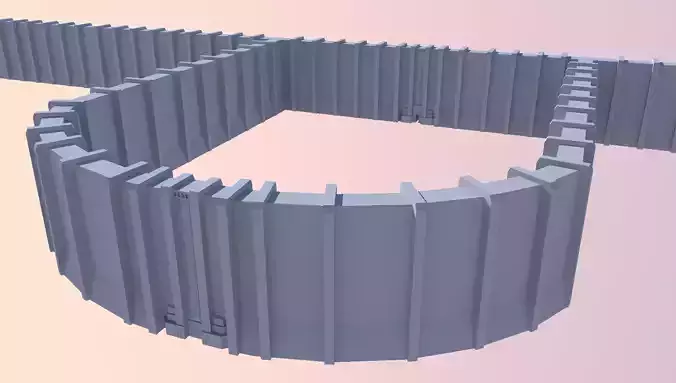 Attack on titan wall Low Poly Free low-poly 3D model