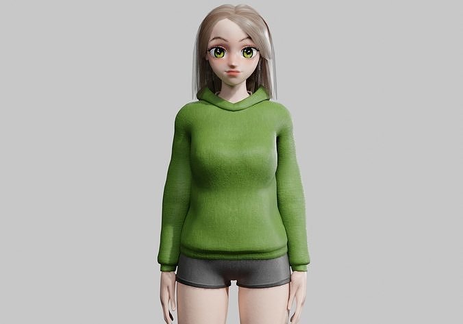 sweet anime Girl V31063  Low-poly 3D model