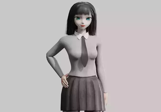 school anime Girl V29545 