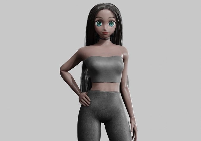cute teen Girl V32509  Low-poly 3D model