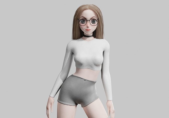 cool anime Girl V30311  Low-poly 3D model