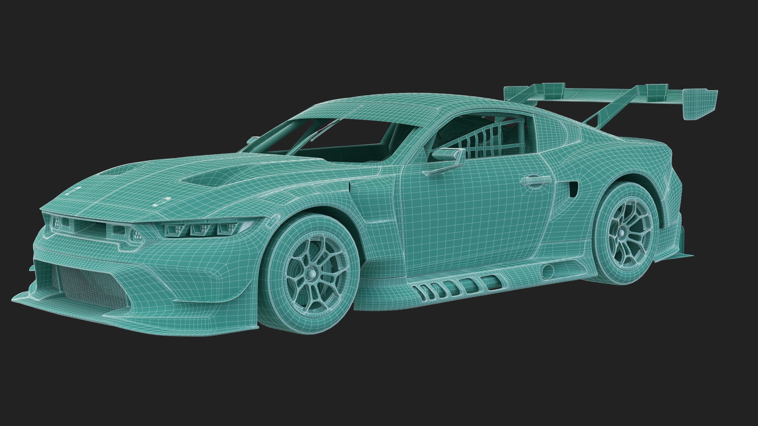 Mustang GT3 2024 Template v2 3D model_19