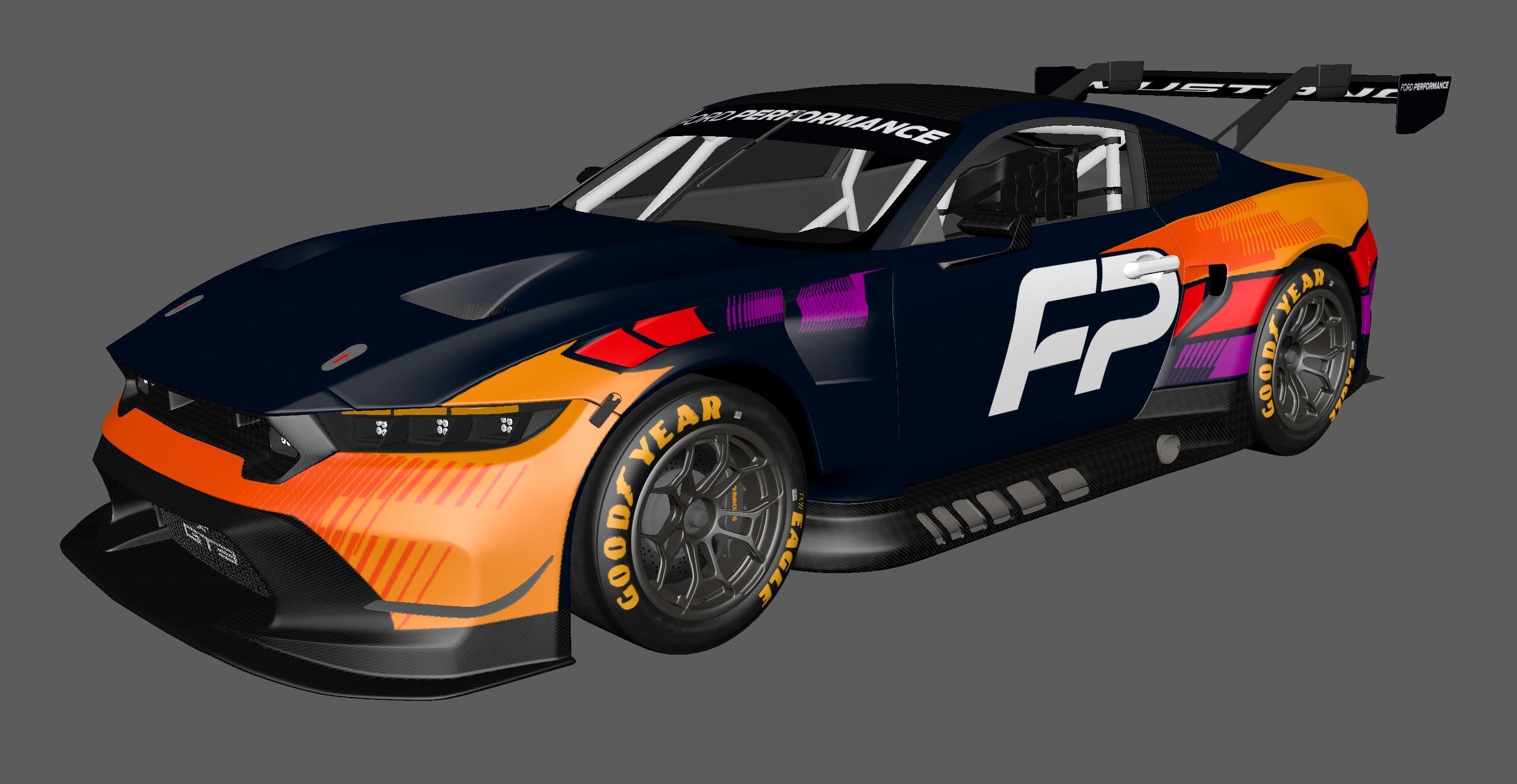 Mustang GT3 2024 Template v2 3D model_15