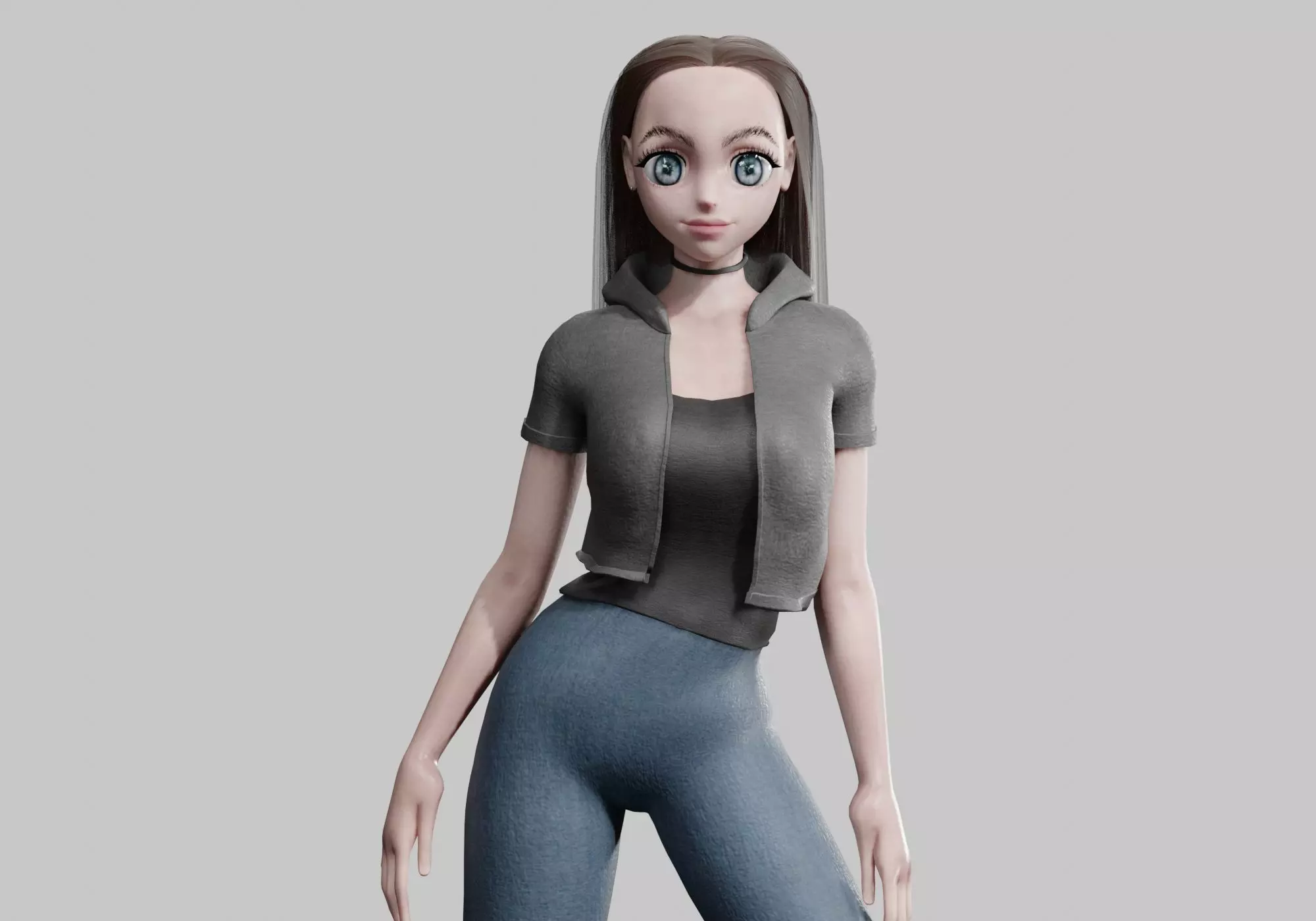 Basic Standard Girl V30735 Low-poly 3D model