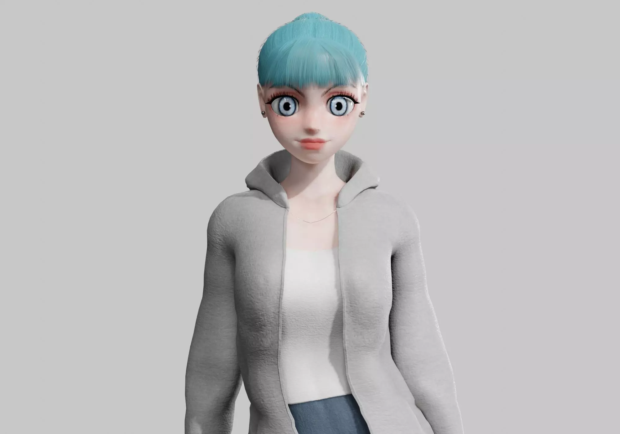 Basic cute Girl V23680 Low-poly 3D model