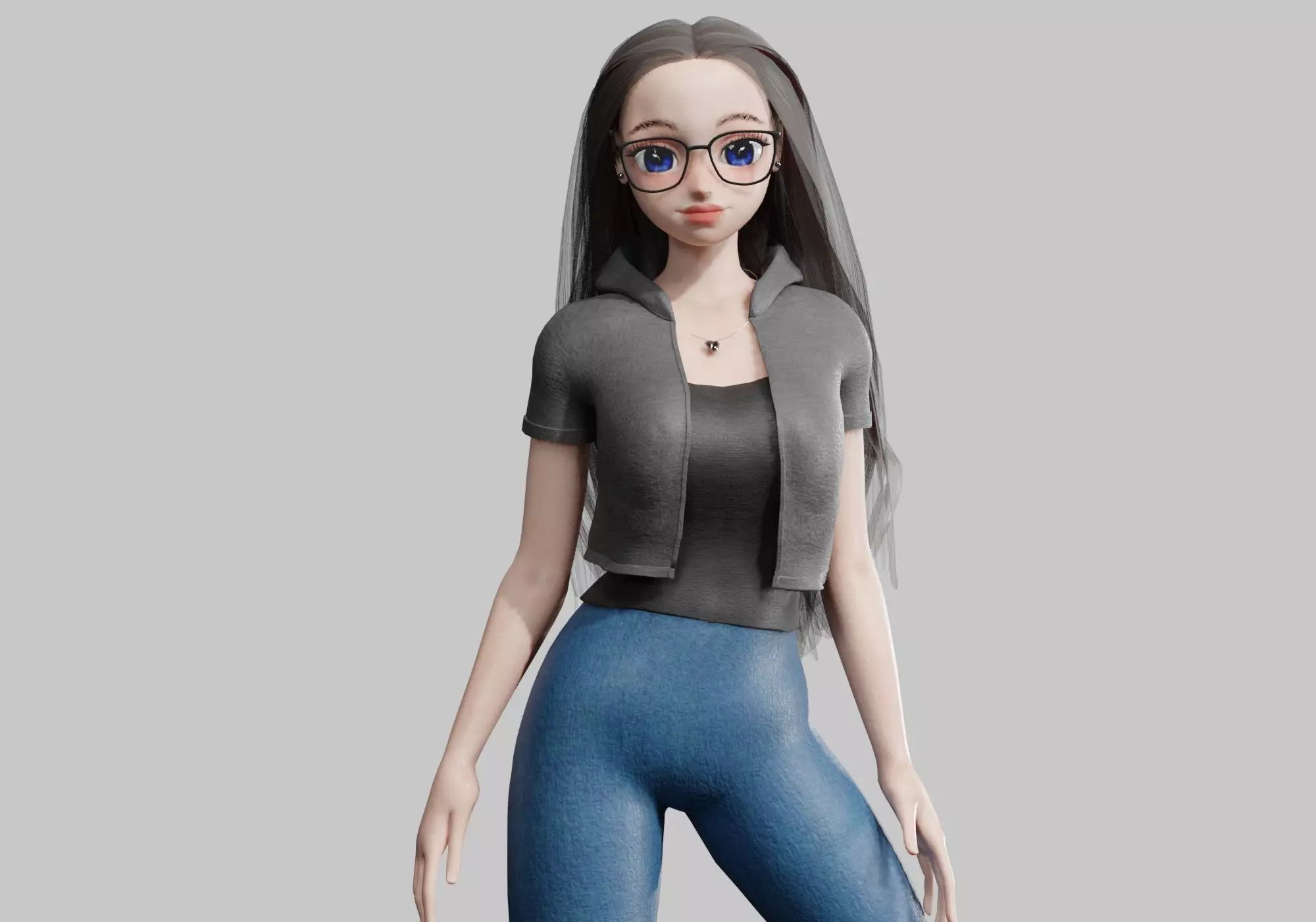 Basic classic Girl V34714 Low-poly 3D model