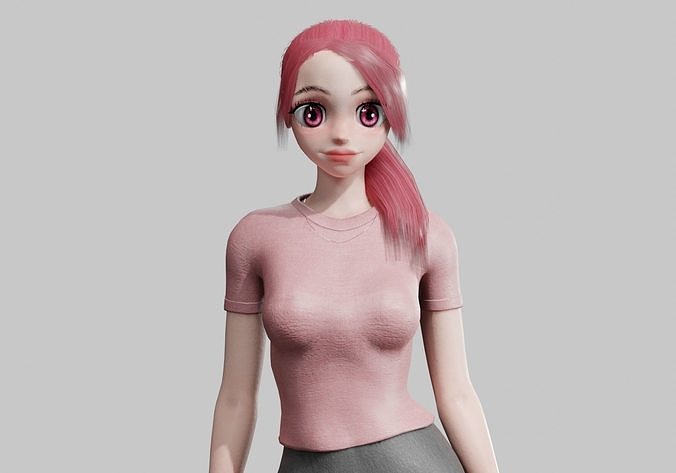 anime teen Girl V20598  Low-poly 3D model