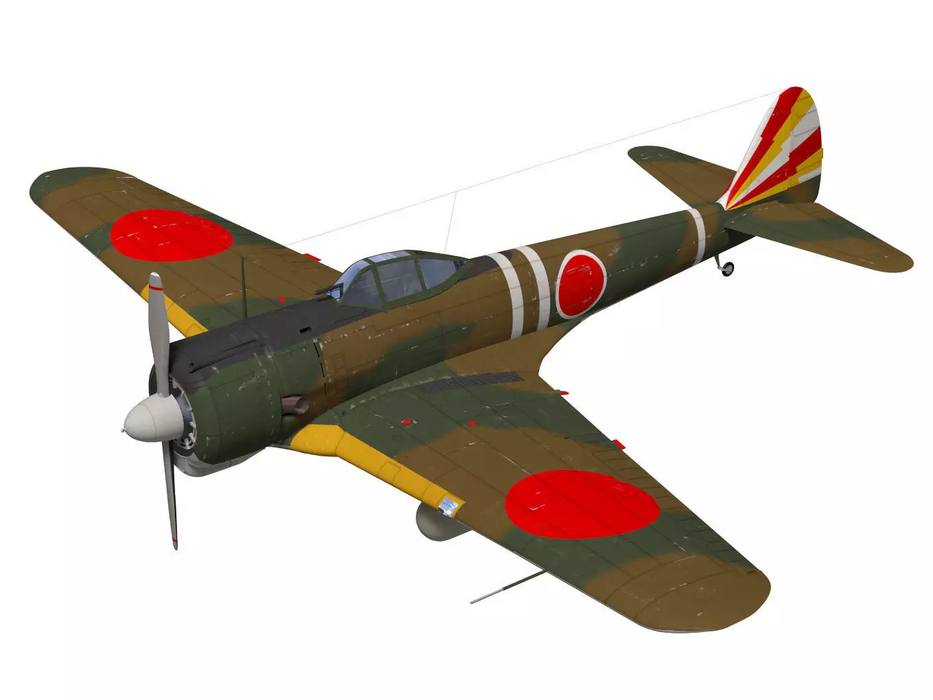 Ki43 Hayabusa type1 oscar 3D model