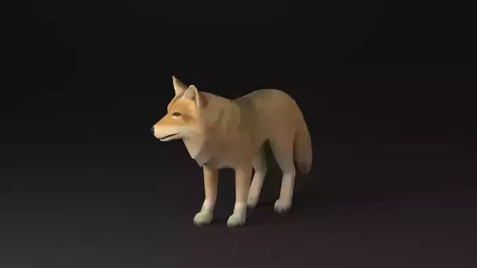 Wolf low poly idle animated Low-poly 3D model