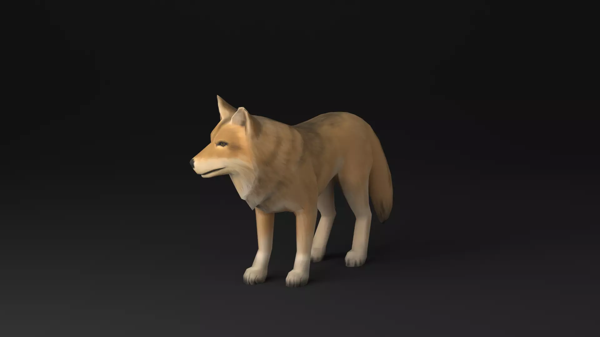 Wolf low poly idle animated Low-poly 3D model_0