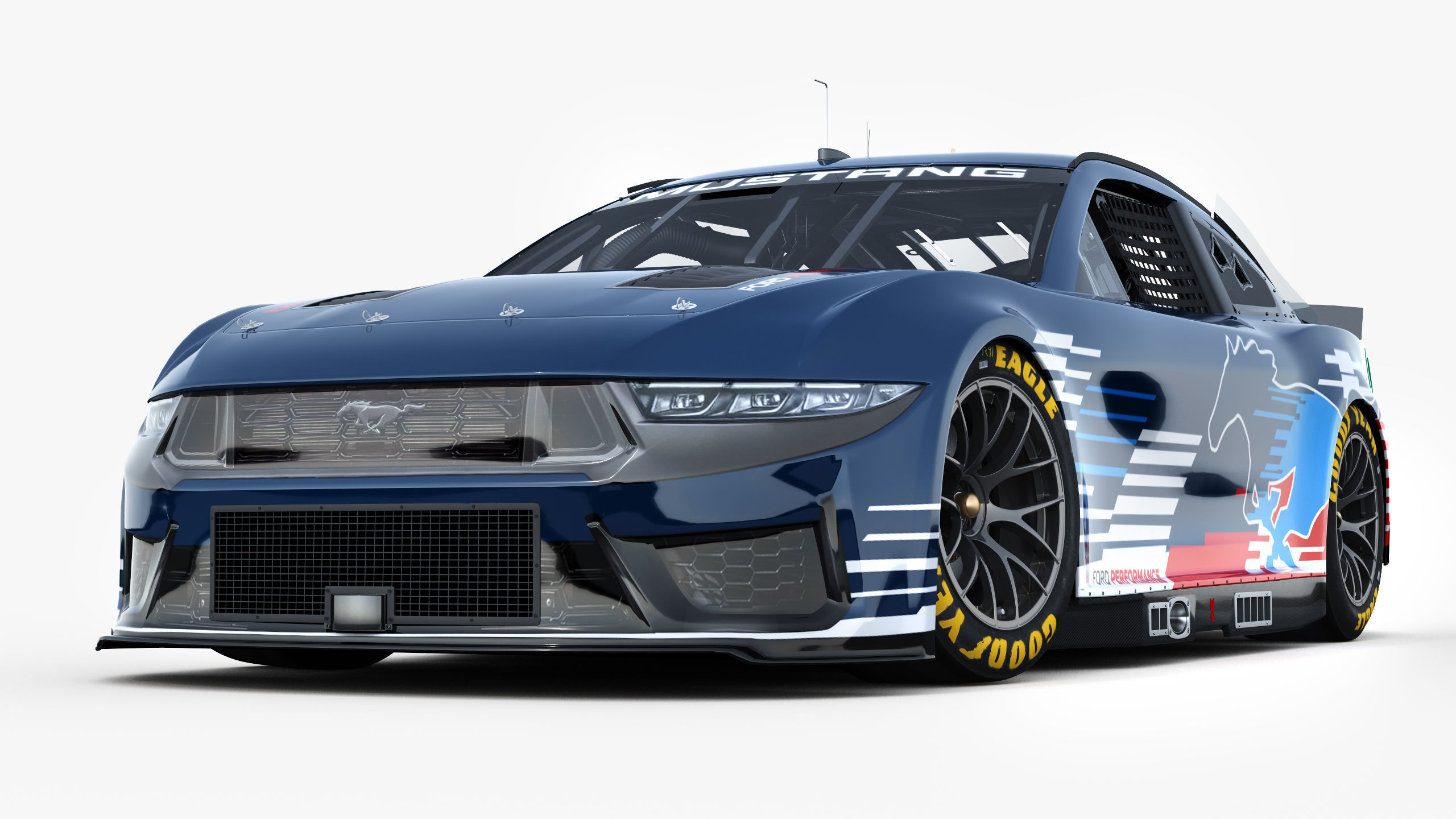 Nascar Mustang 2024 livey Template 3D model_11
