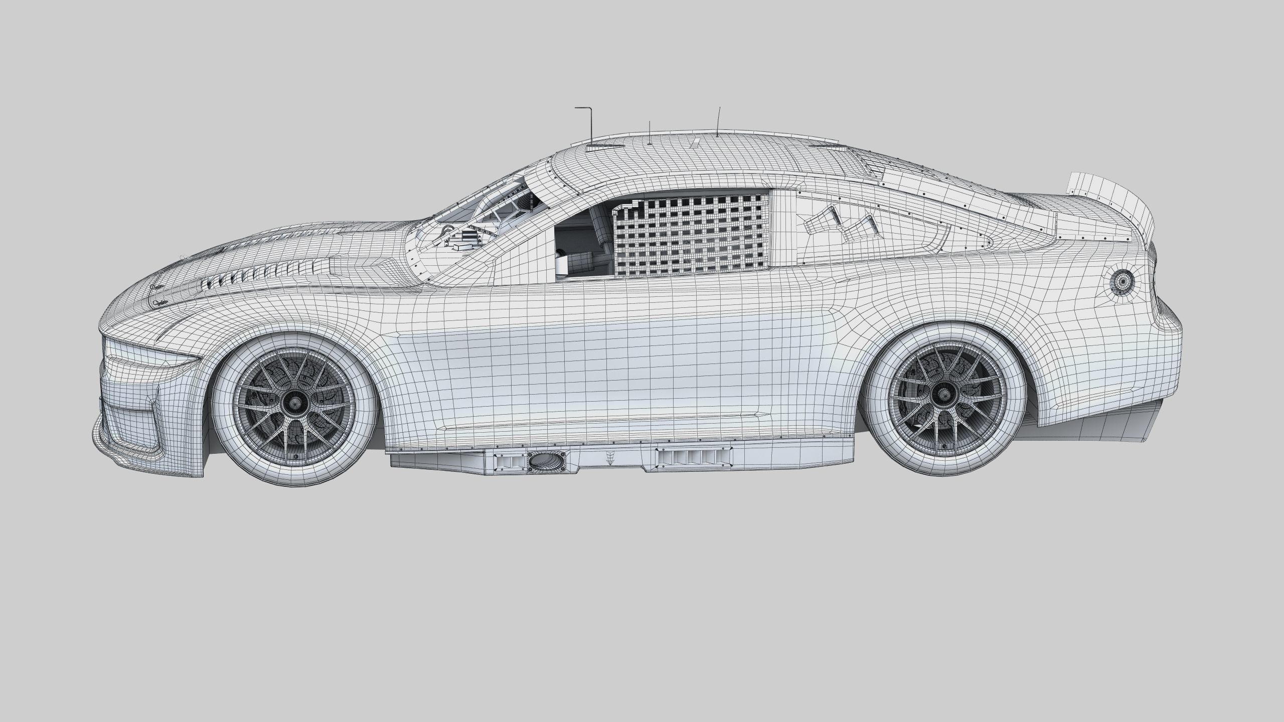 Nascar Mustang 2024 livey Template 3D model_13