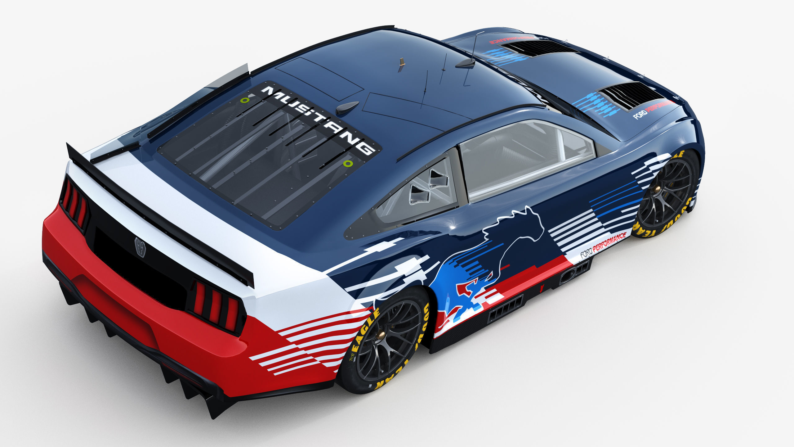 Nascar Mustang 2024 livey Template 3D model_6
