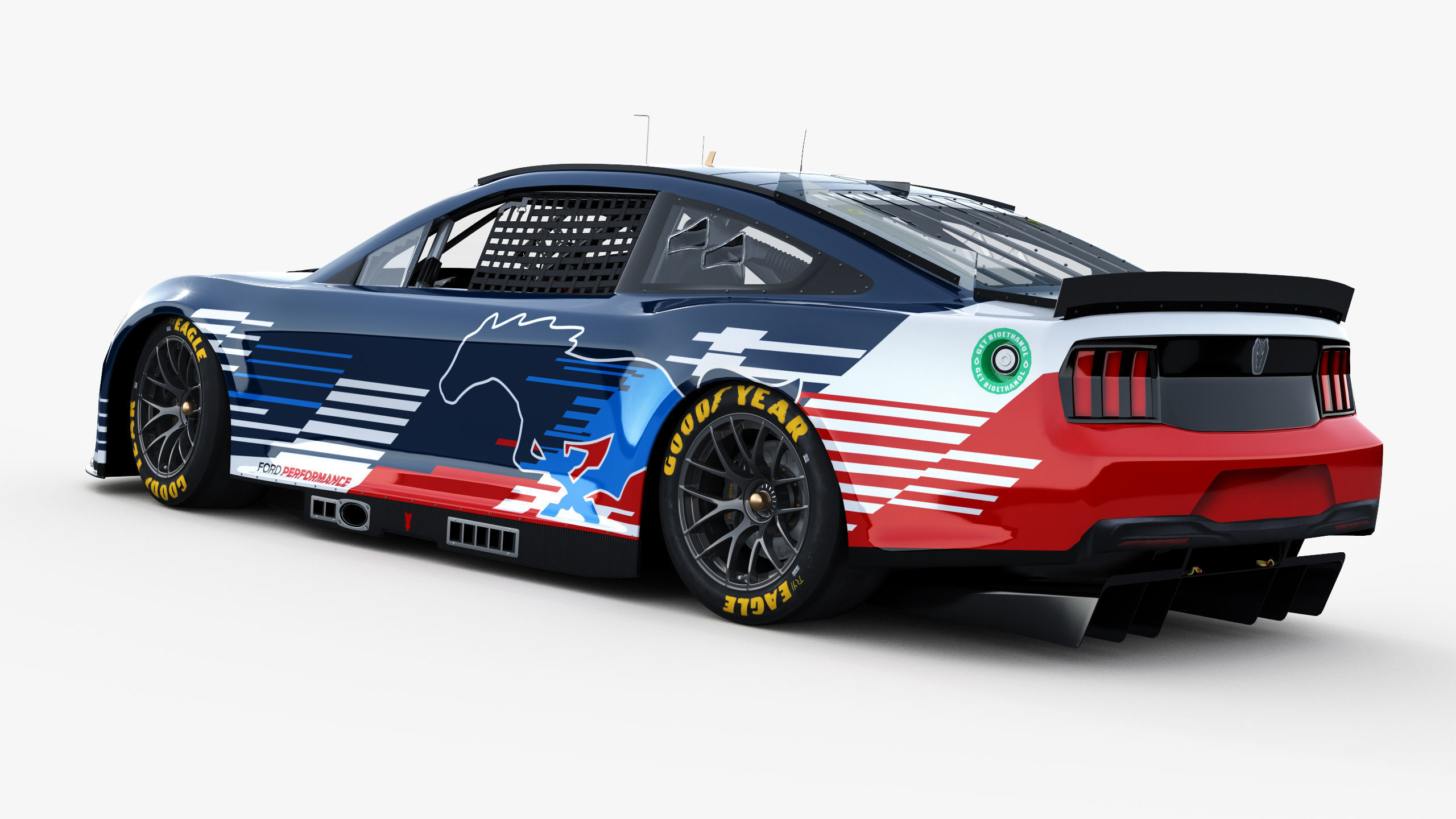 Nascar Mustang 2024 livey Template 3D model_4