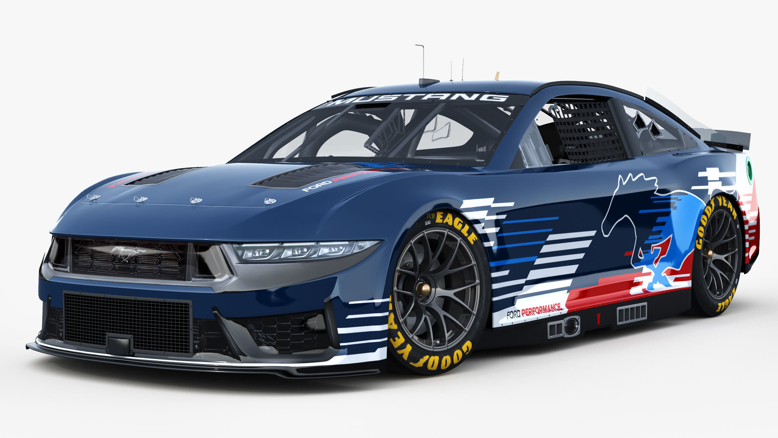 Nascar Mustang 2024 livey Template 3D model_1