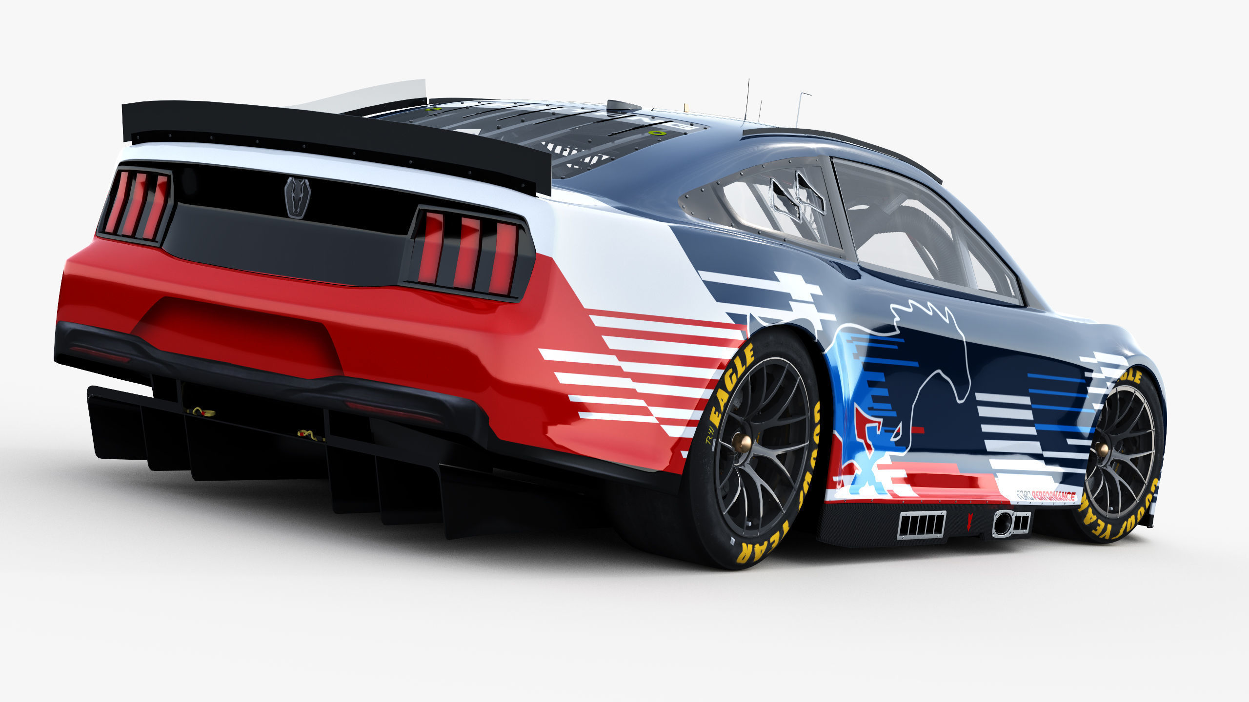 Nascar Mustang 2024 livey Template 3D model_5