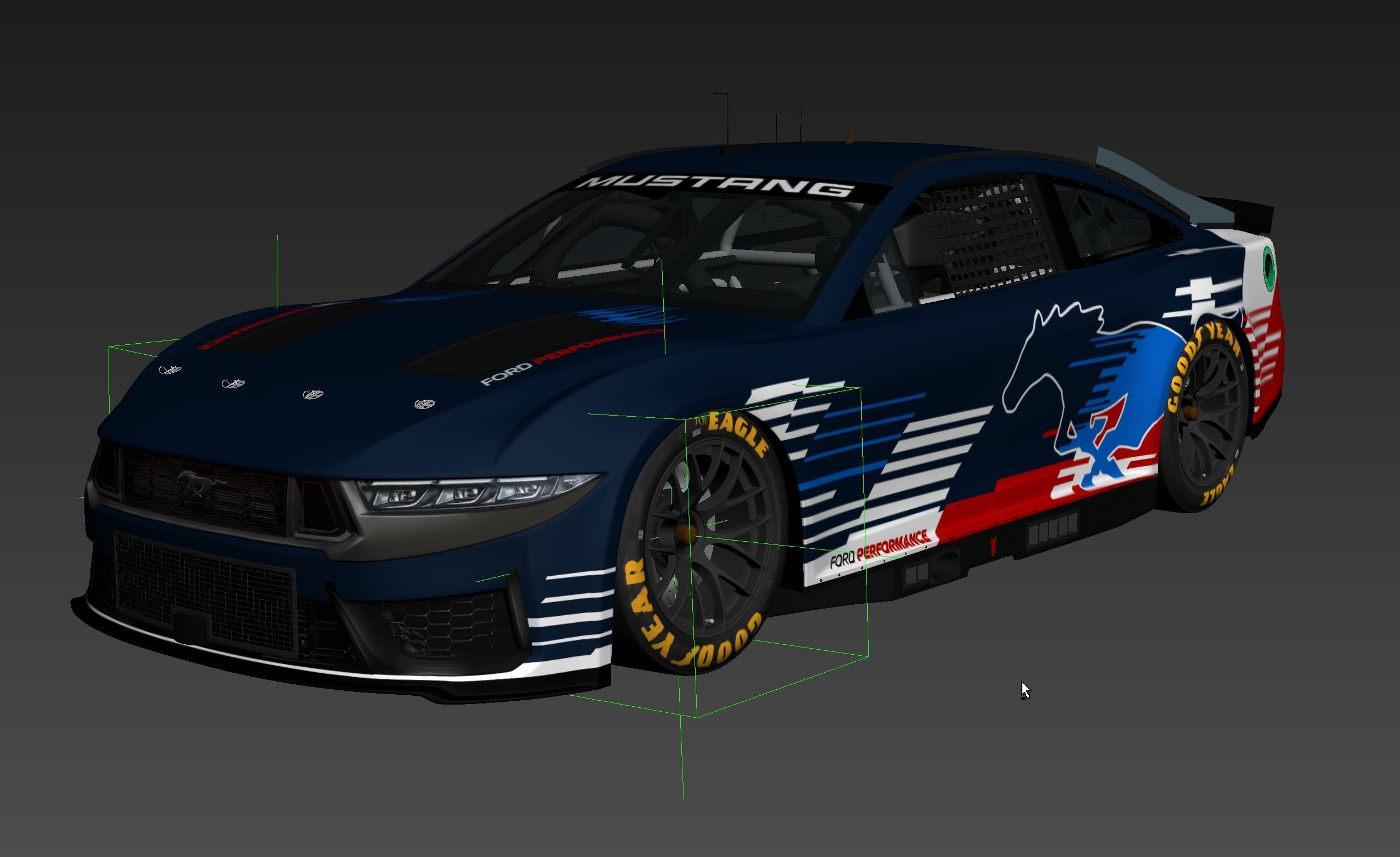 Nascar Mustang 2024 livey Template 3D model_20