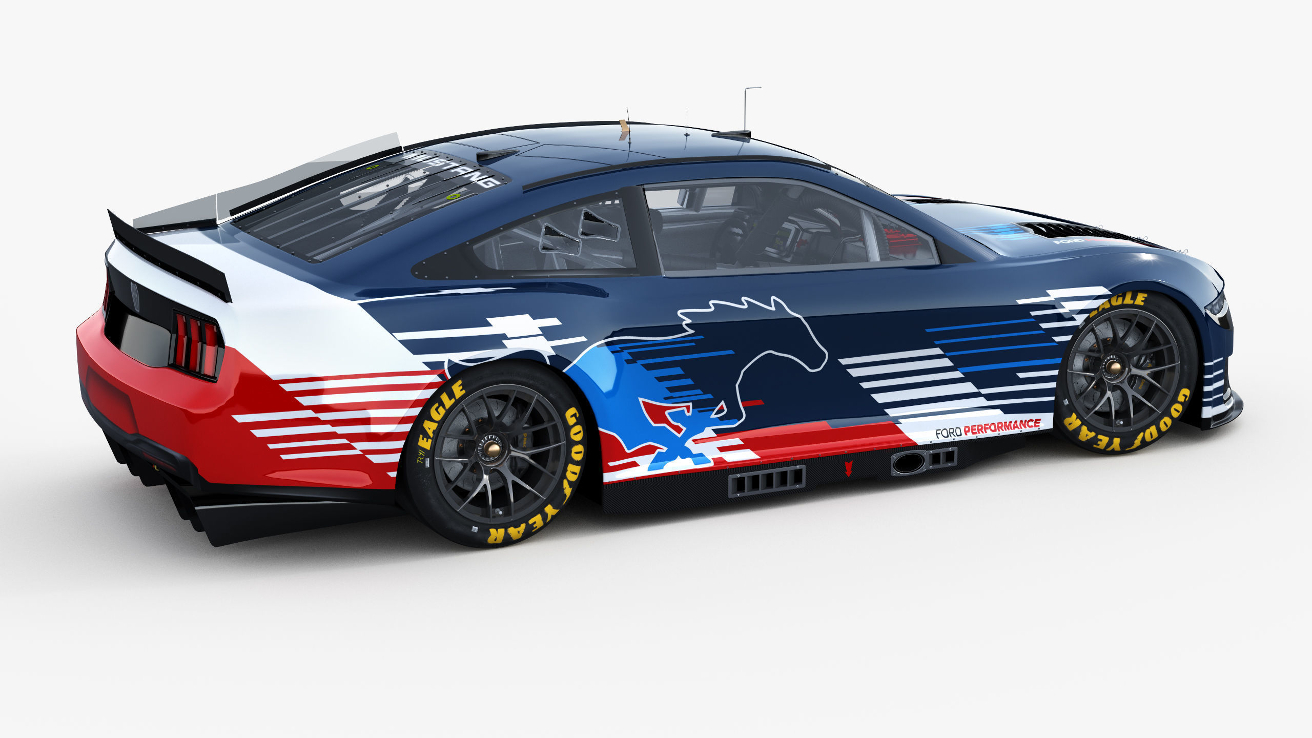 Nascar Mustang 2024 livey Template 3D model_7