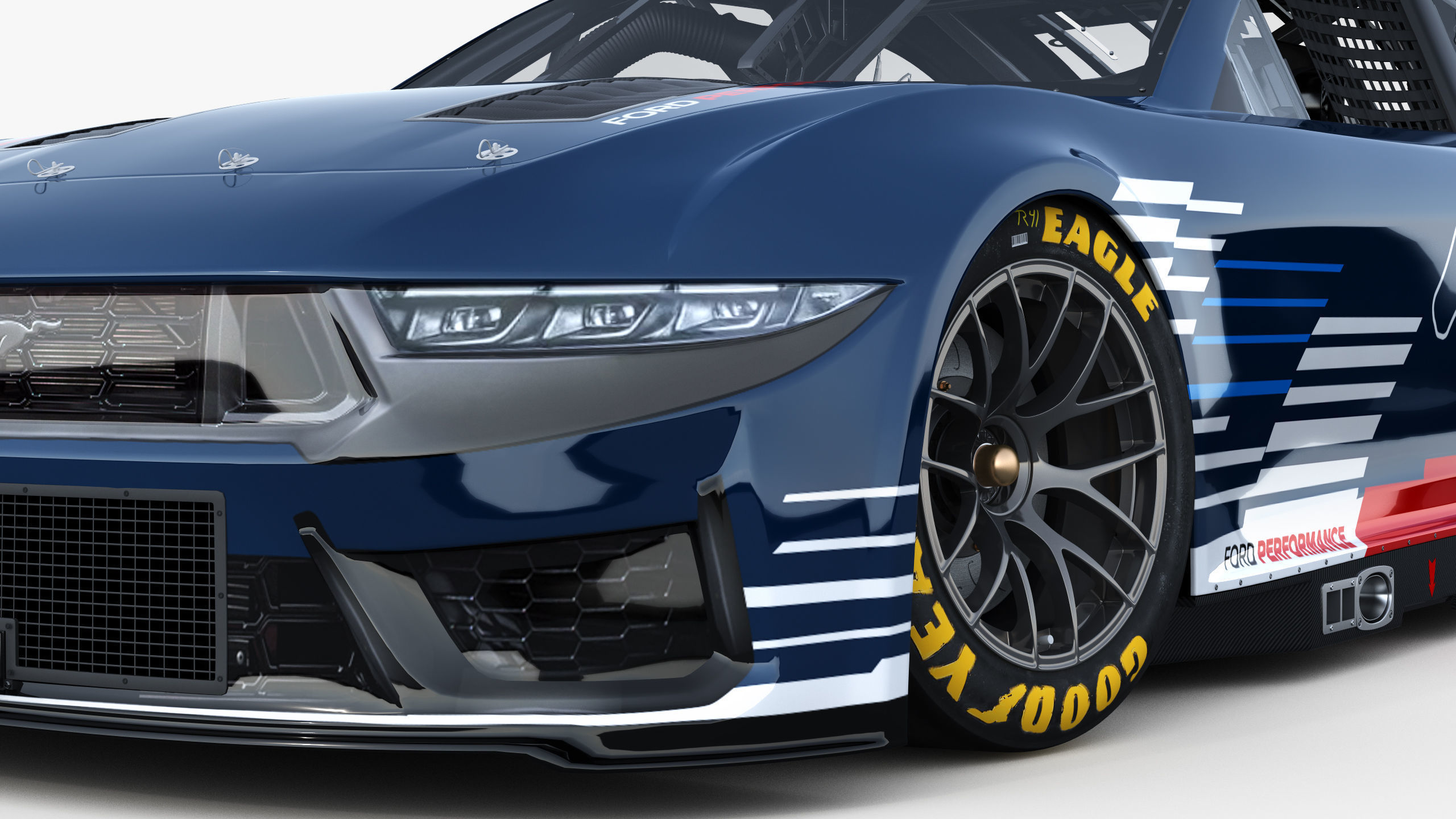 Nascar Mustang 2024 livey Template 3D model_2