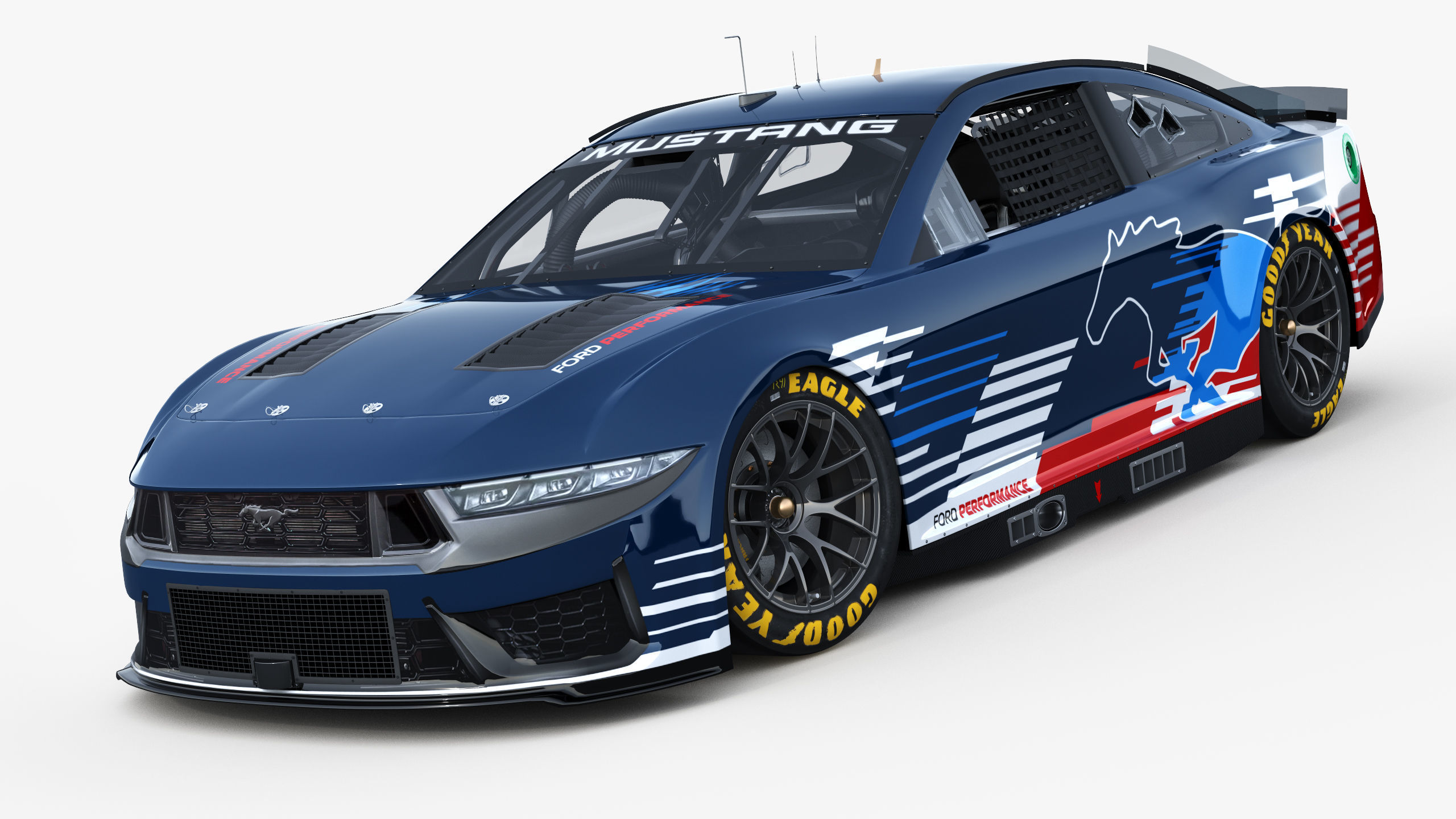 Nascar Mustang 2024 livey Template 3D model_3