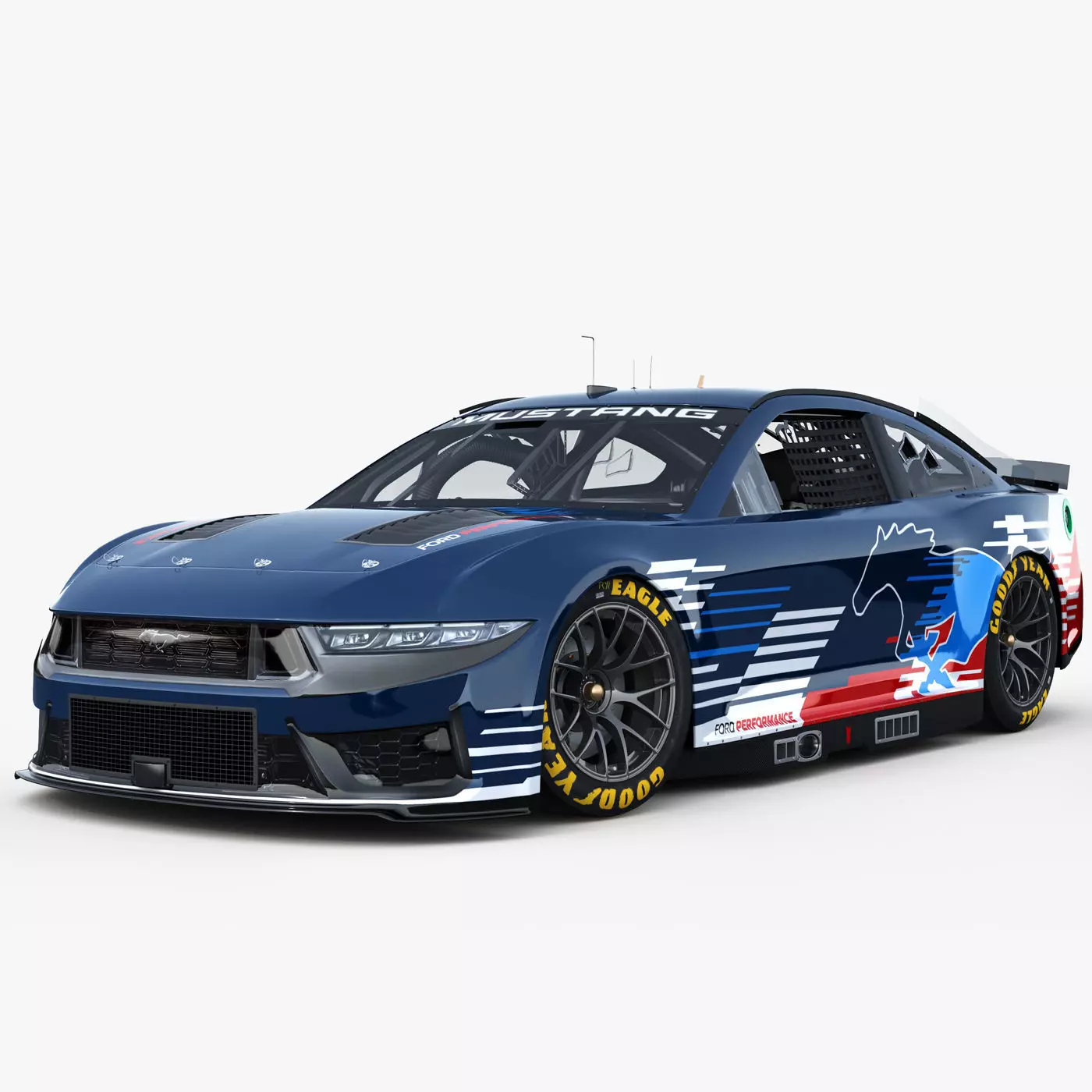 Nascar Mustang 2024 livey Template 3D model_0