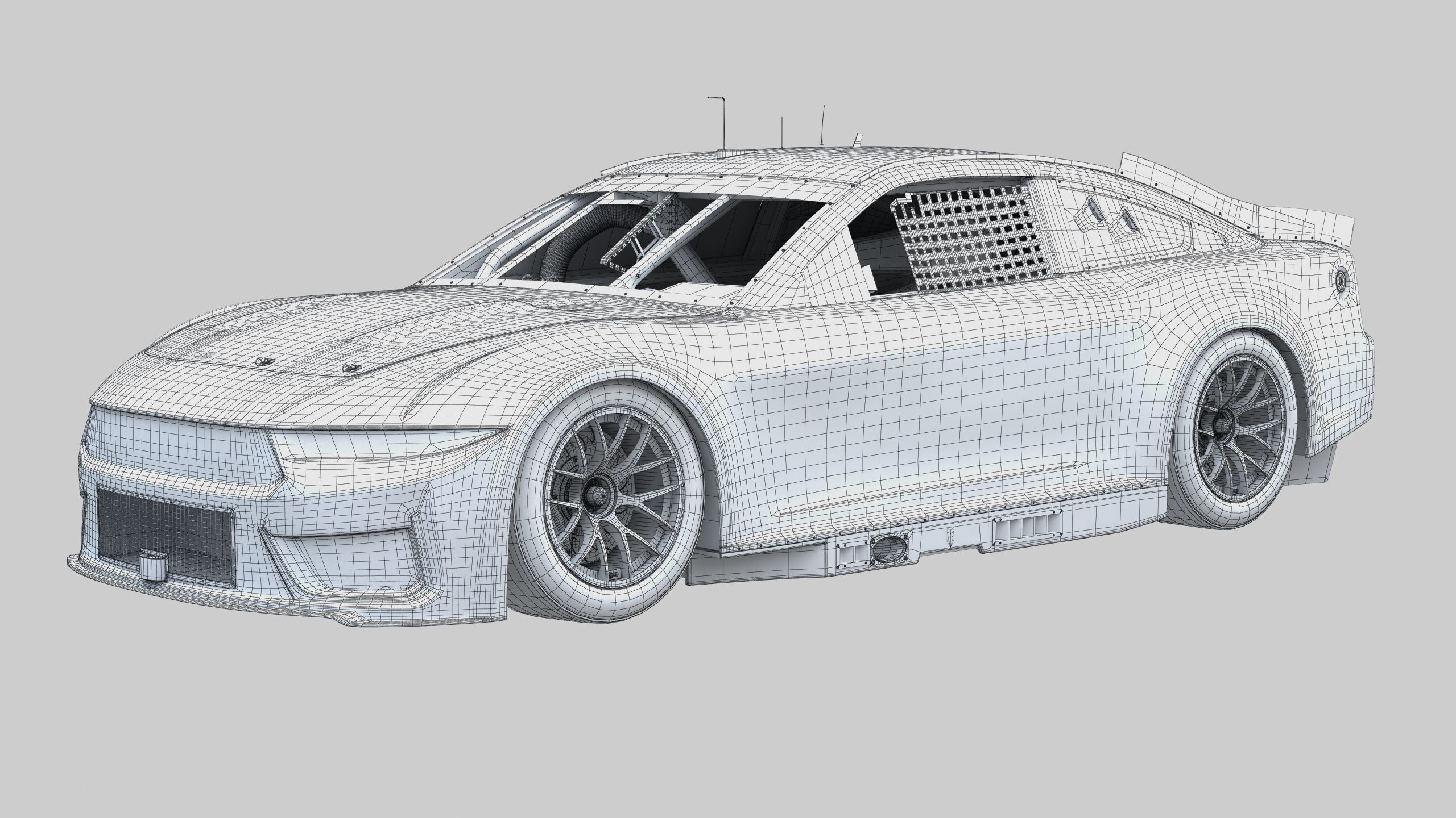 Nascar Mustang 2024 livey Template 3D model_12