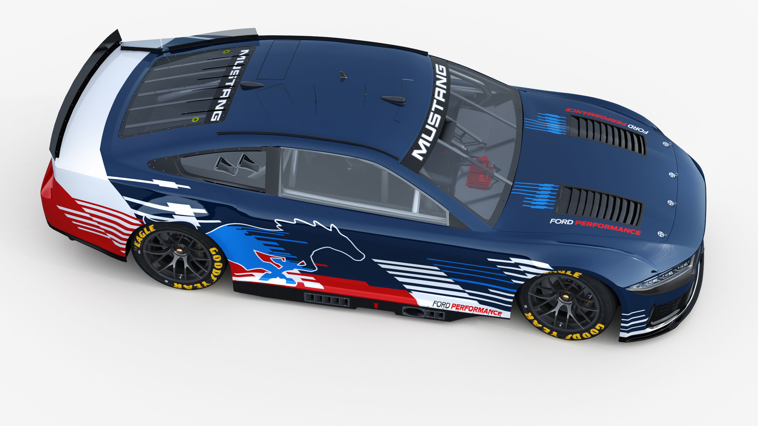 Nascar Mustang 2024 livey Template 3D model_9