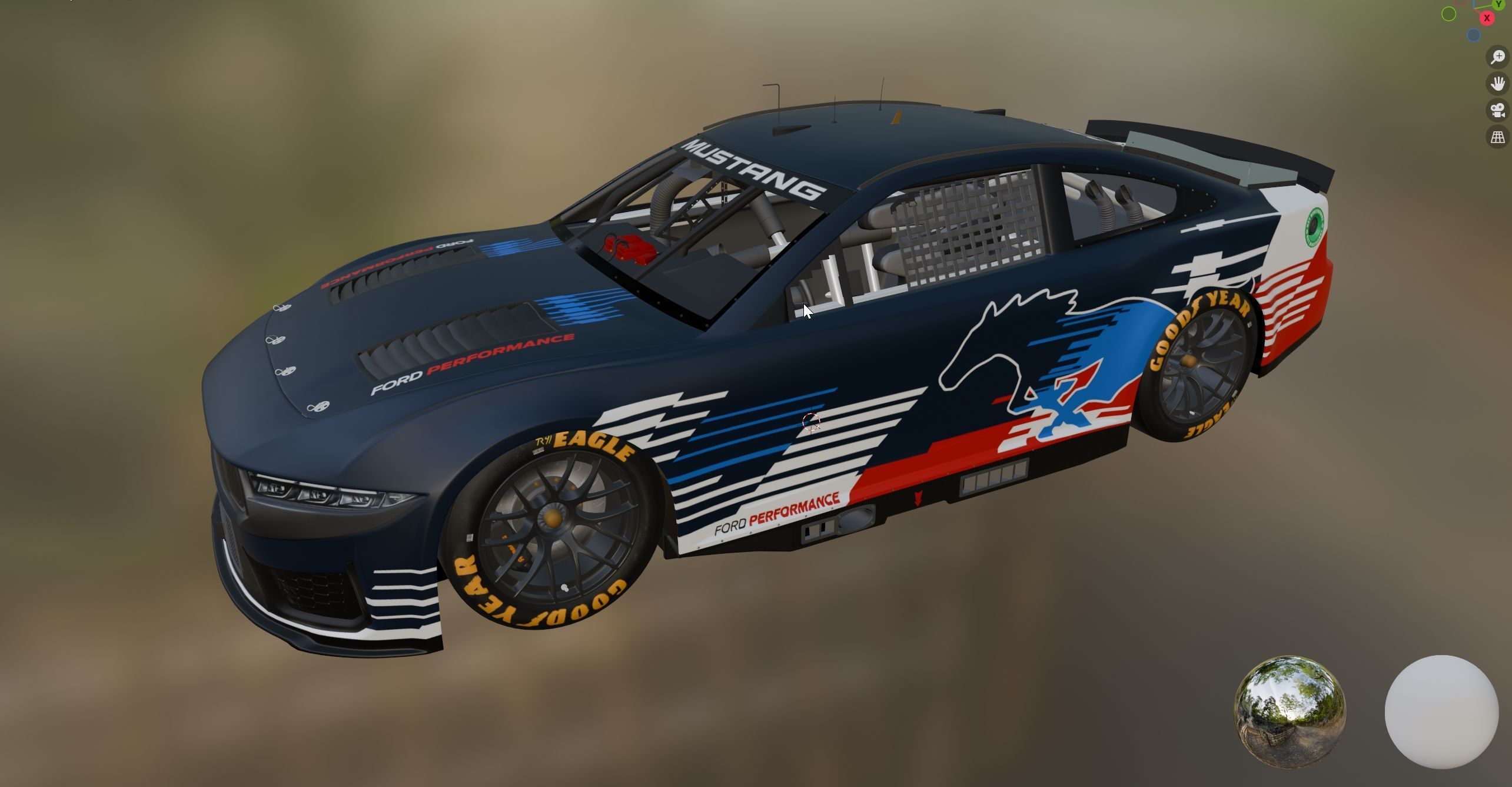 Nascar Mustang 2024 livey Template 3D model_22