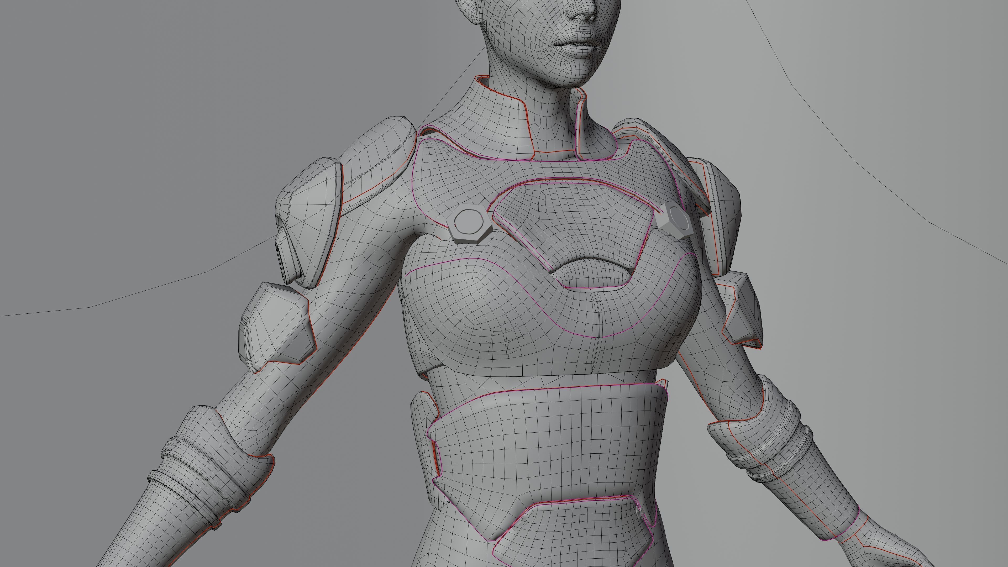 sci fi female characters 3d model 3D model_2