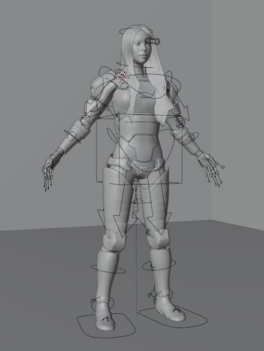 sci fi female characters 3d model 3D model_1