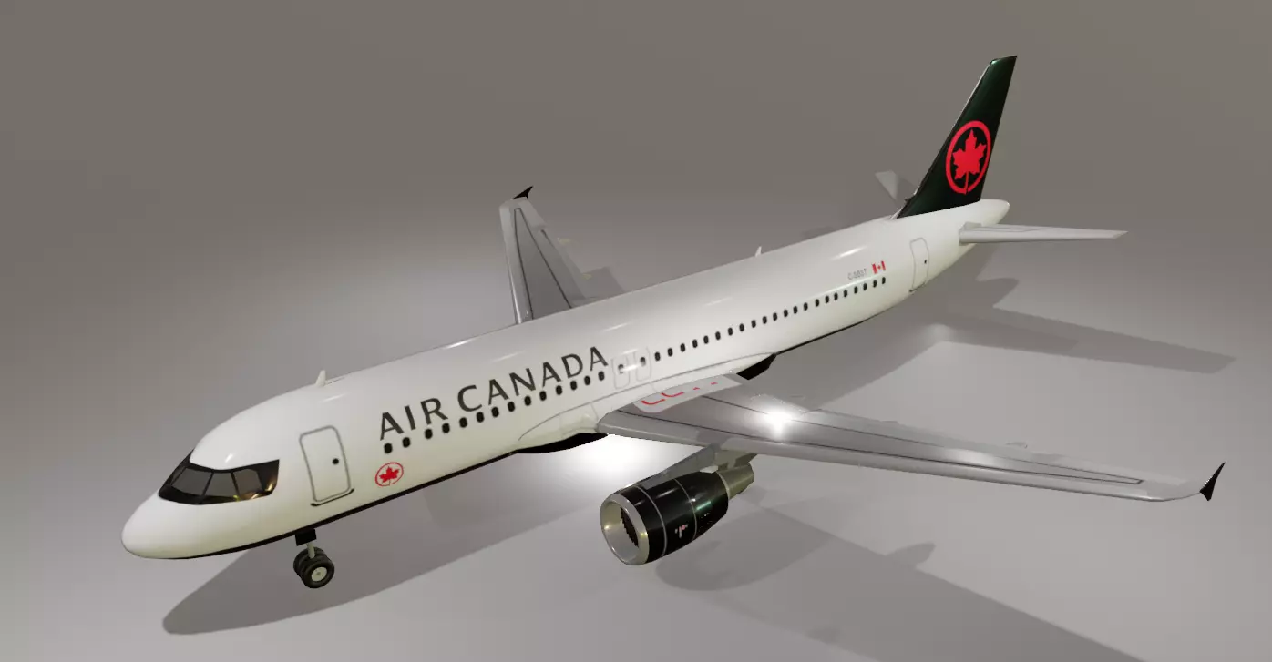Air Canada Airbus a320-214 low poly 3d model Low-poly 3D model