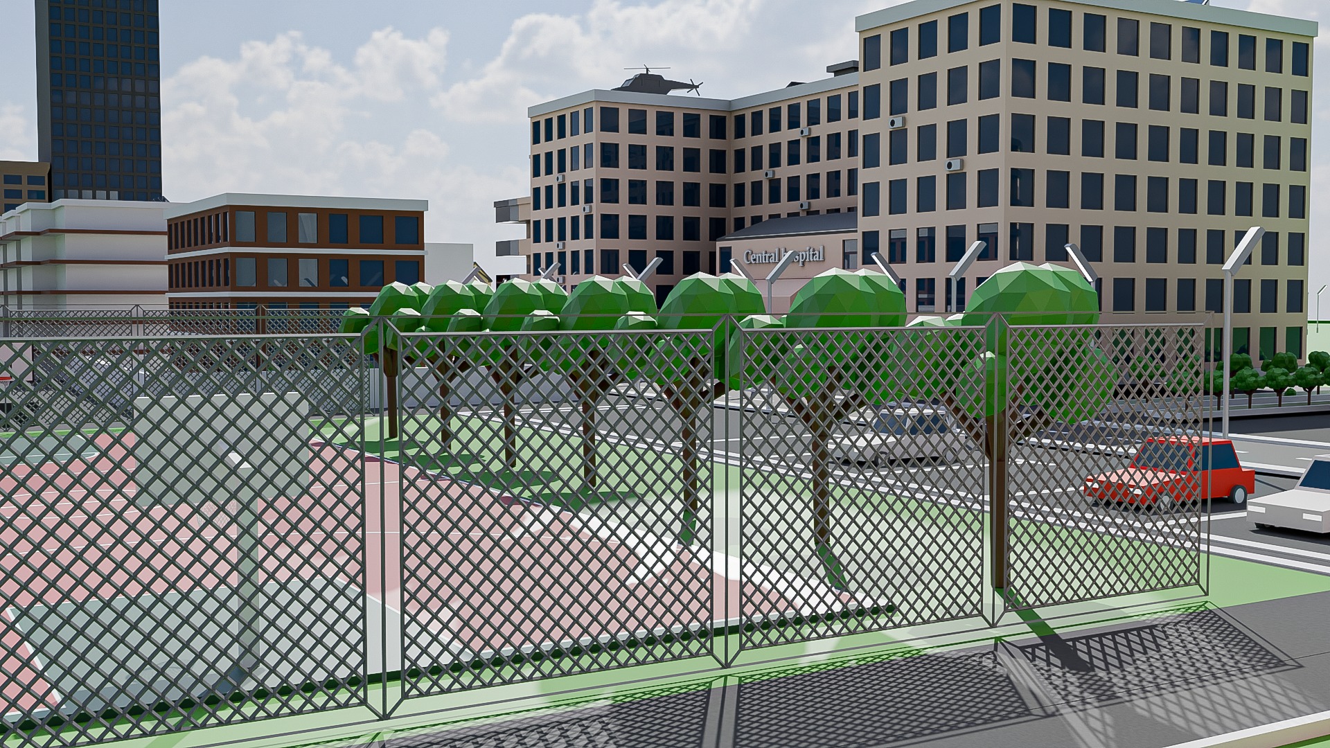 Low poly city buildings pack Low-poly 3D model_4