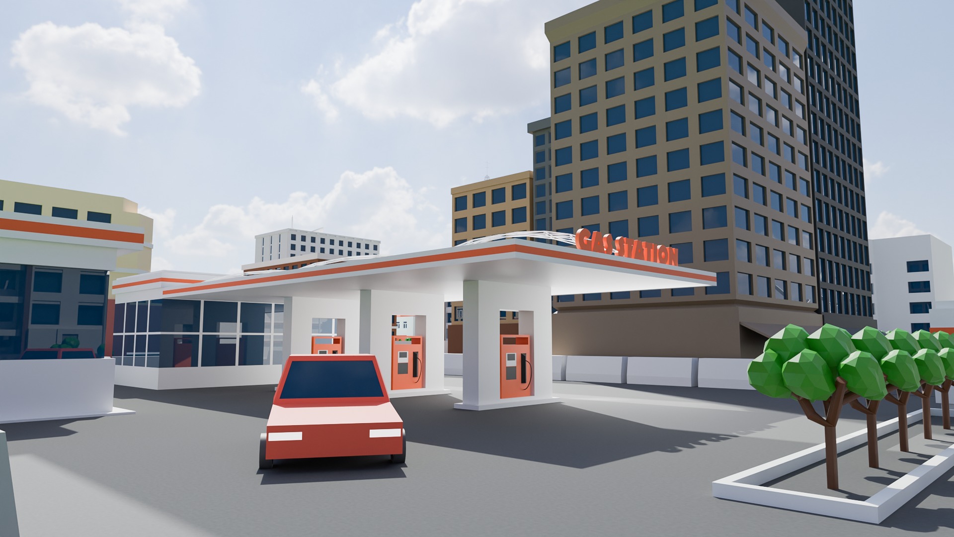 Low poly city buildings pack Low-poly 3D model_7