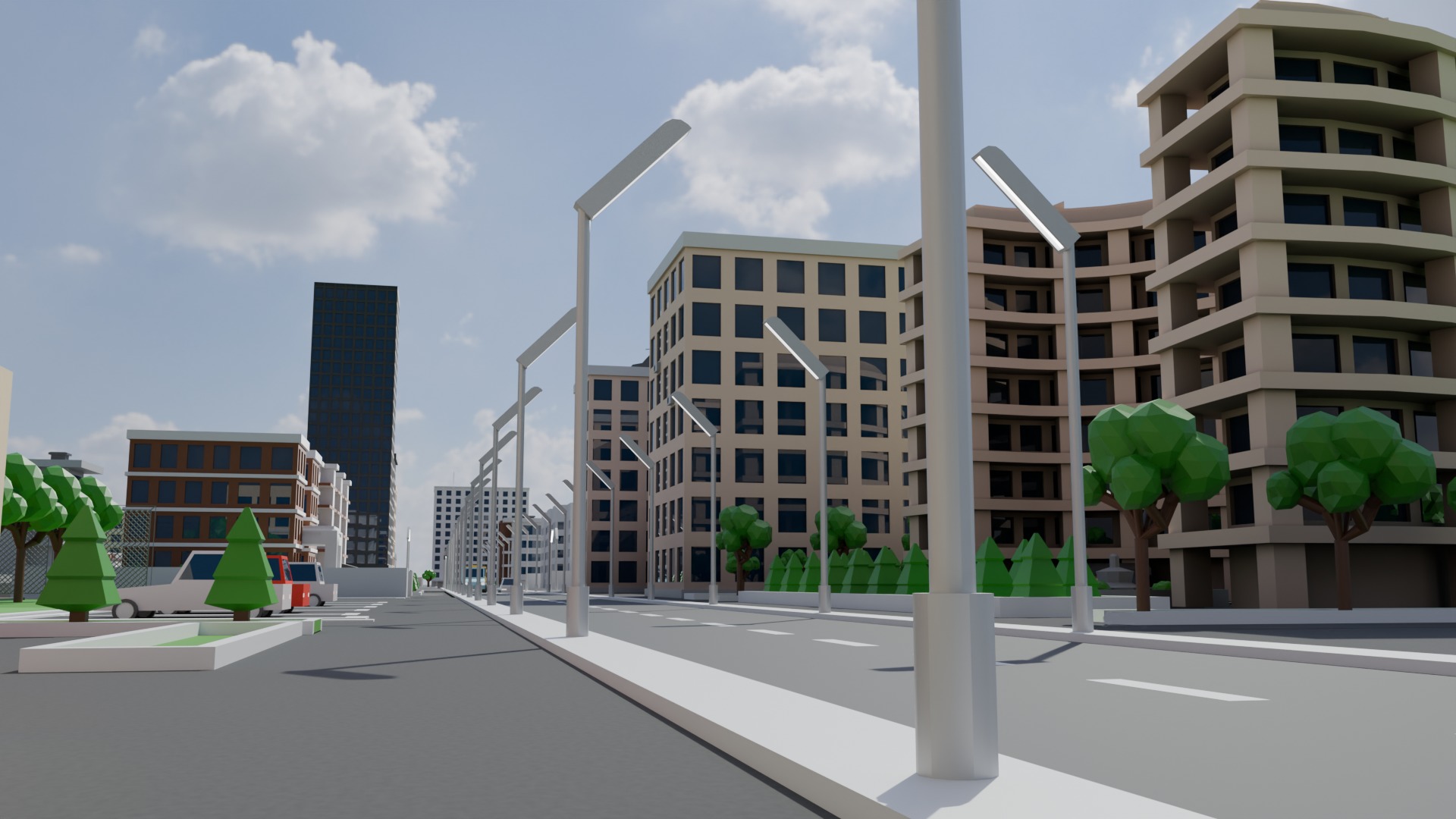 Low poly city buildings pack Low-poly 3D model_5