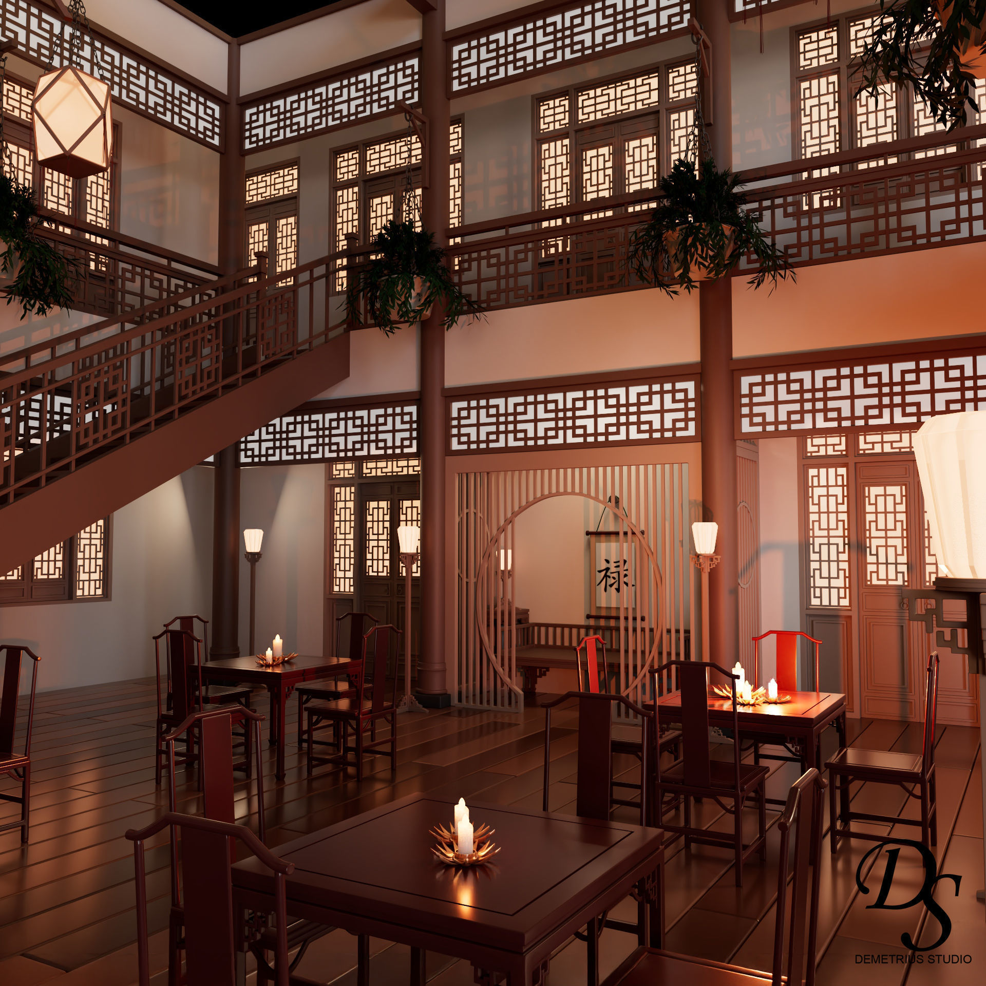 Chinese Style Inn 3D model_7