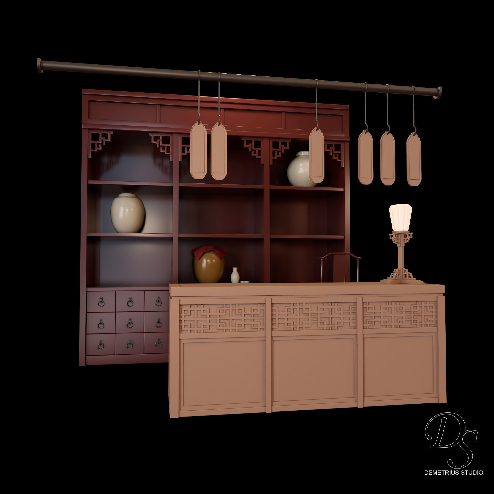 Chinese Style Inn 3D model_12