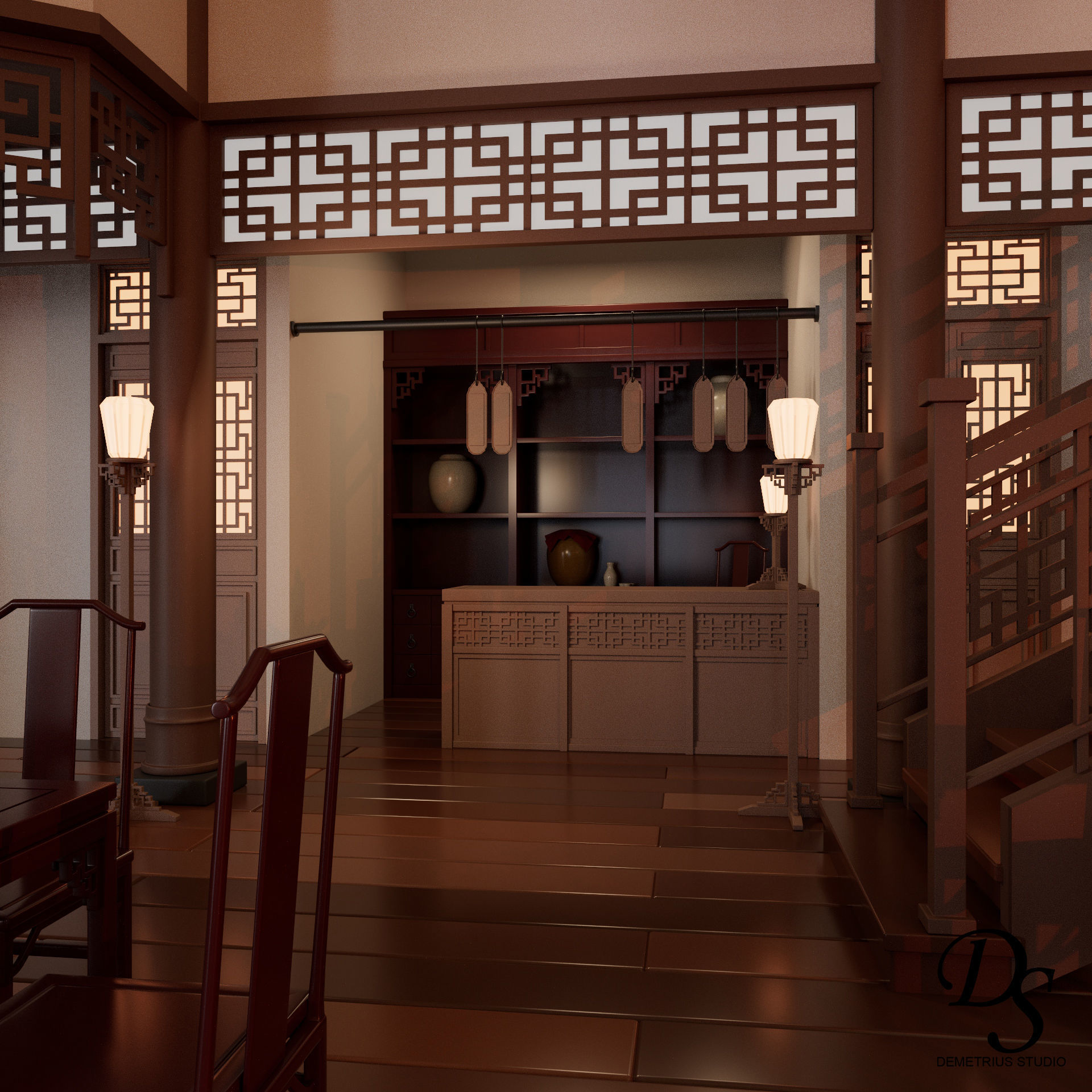 Chinese Style Inn 3D model_3