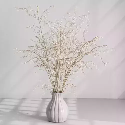 flowers plant in a bouquet ceramic vase 61 3D model