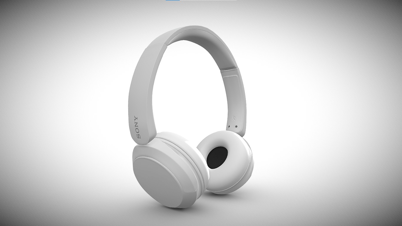 Bluetooth Headphone Sony WH CH52 White 3D model_4