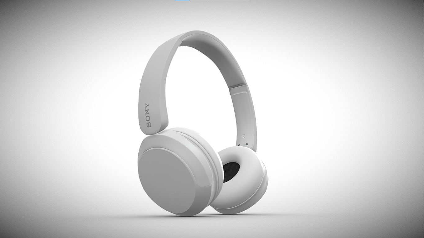 Bluetooth Headphone Sony WH CH52 White 3D model_5