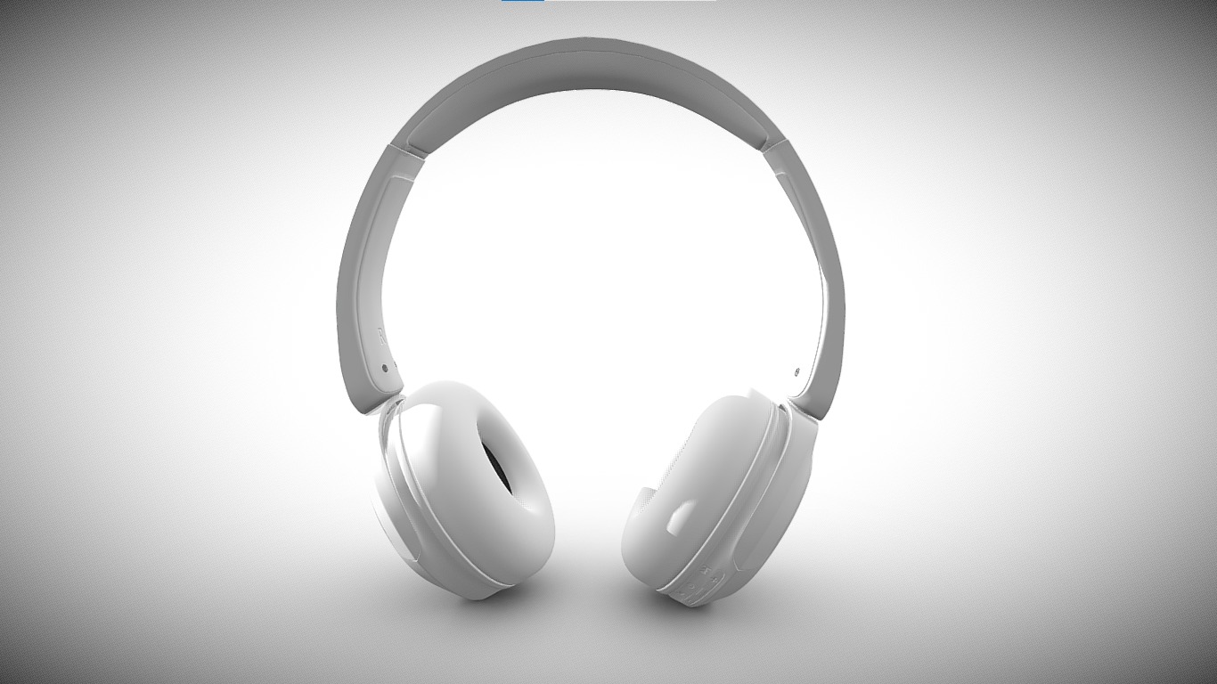 Bluetooth Headphone Sony WH CH52 White 3D model_1