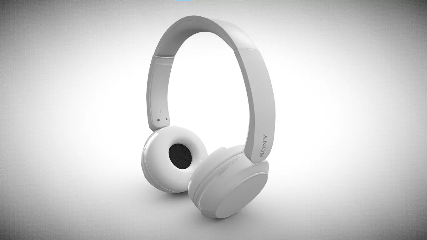 Bluetooth Headphone Sony WH CH52 White 3D model_0
