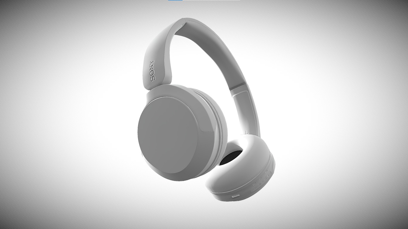 Bluetooth Headphone Sony WH CH52 White 3D model_2