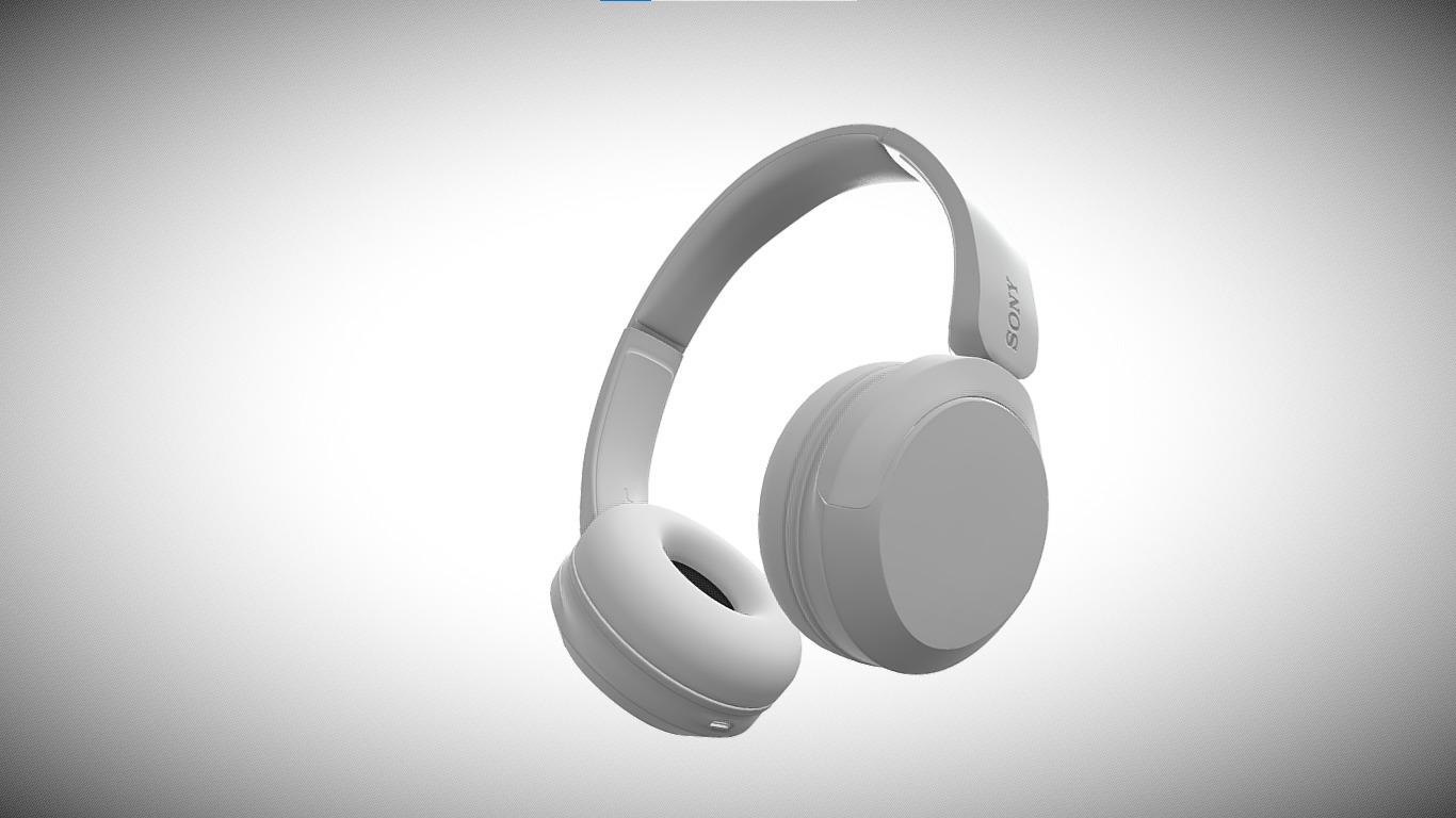 Bluetooth Headphone Sony WH CH52 White 3D model_3