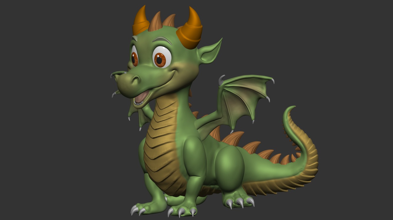 Printable Dragon 3D Model  3D print model_3