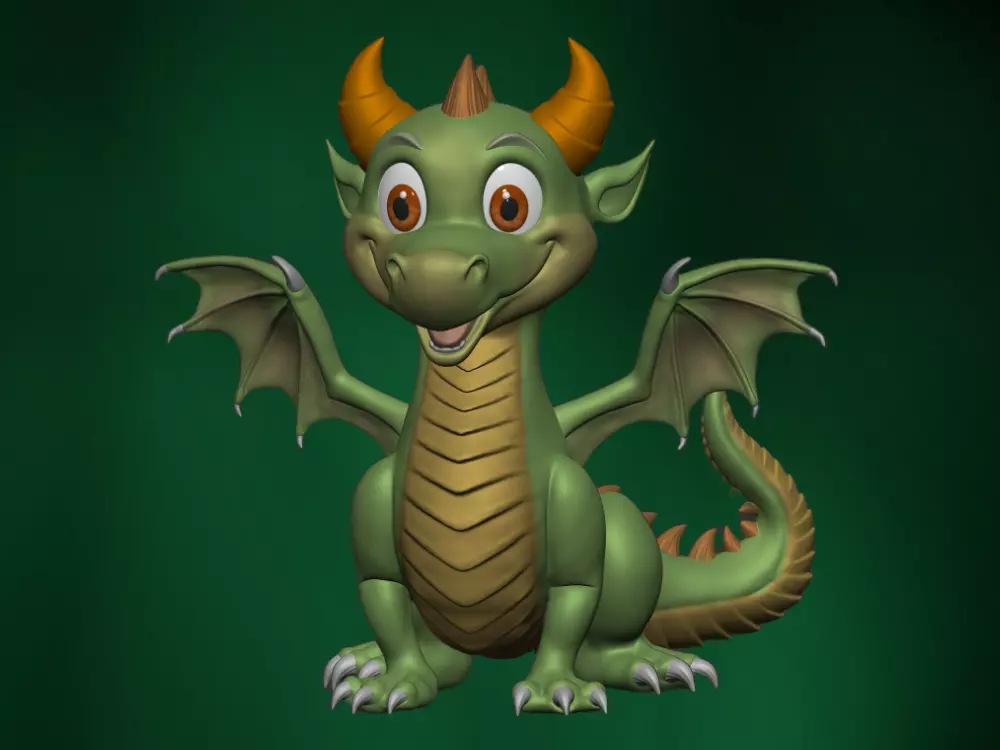 Printable Dragon 3D Model  3D print model_0