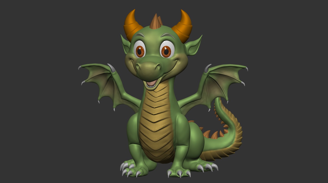 Printable Dragon 3D Model  3D print model_2