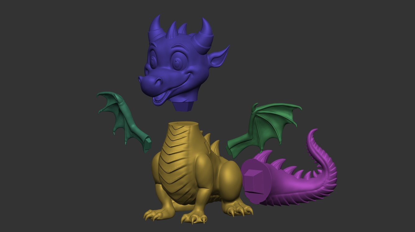 Printable Dragon 3D Model  3D print model_1